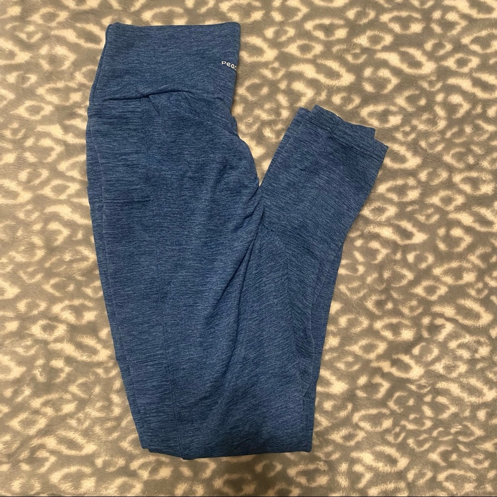 Blue Scrunch Butt Scrunch Booty Leggings